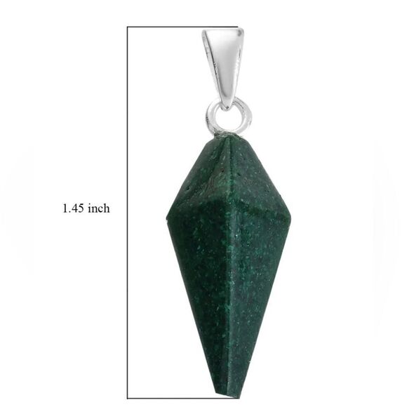 NIB Constituted Malachite Fancy Pendant in Sterling Silver 5.78 ctw - Picture 7 of 7